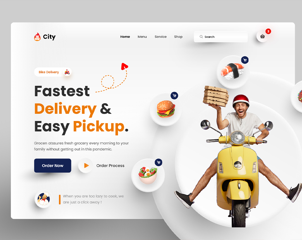 Food Delivery Website Development Company - Food Ordering Website A Man Bringing a Pizza Order