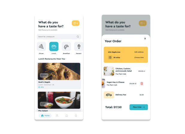 On-demand Food Delivery app Bolt AKA UberEats Clone screen mockup